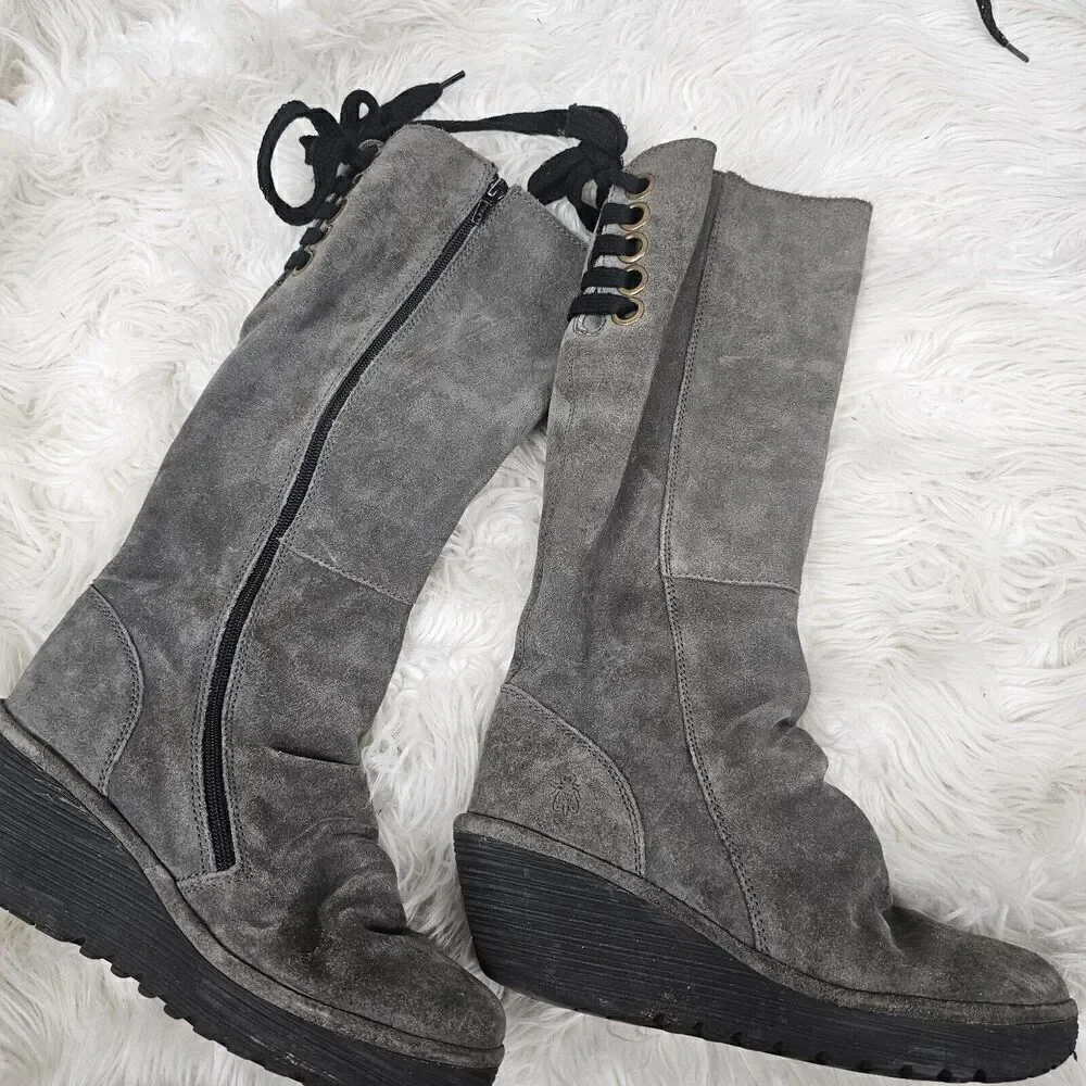 Fly London 'Yust' Knee High Platform Wedge Boot (Women) Size 40 9.5/10